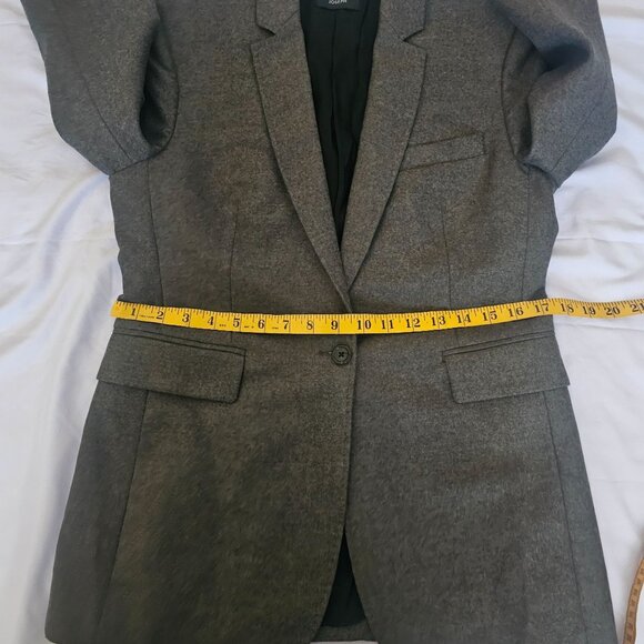 Joseph Gray Wool Blend Single Button Tailored Style Blazer Jacket Women's Sz 42 - Picture 9 of 12